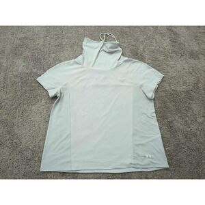 Under Armour Shirt Womens XL Gray Short Sleeve CowlNeck Loose Iso-Chill Athletic
